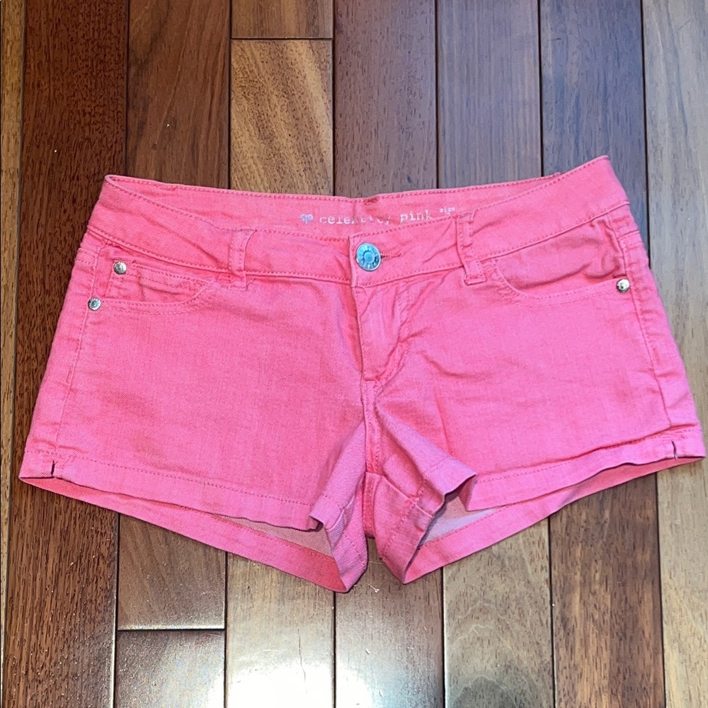 Pink Women's Stretchy Denim Shorts